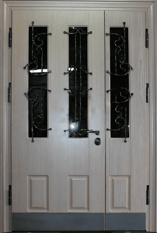 Заказать ST-576 Парадная дверь со стеклопакетами и ковкой