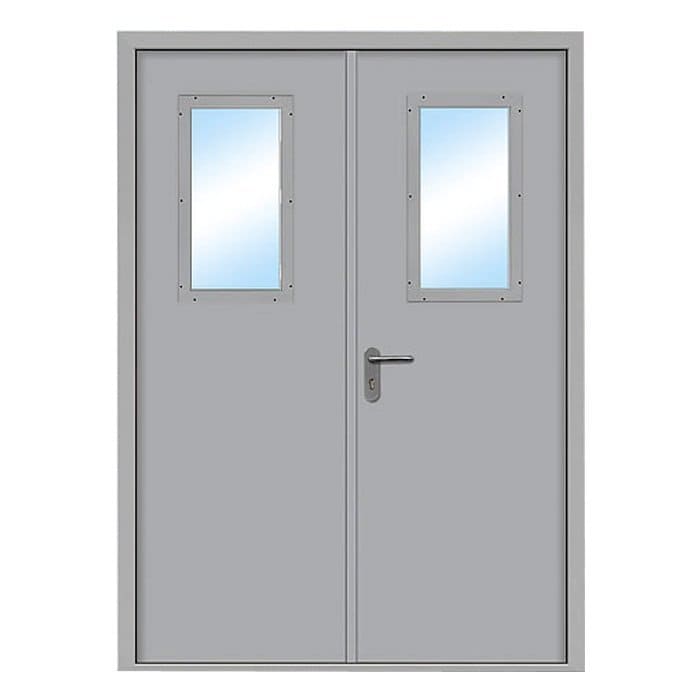 Заказать противопожарная дверь ST-346, двупольная со стеклом (EI-30, EI-60)