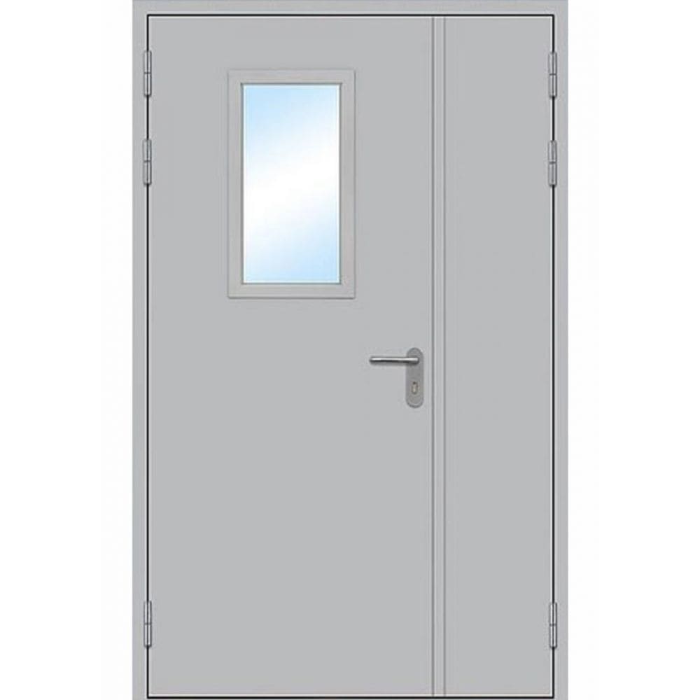 Заказать противопожарная дверь со стеклом ST-345,  полуторная  (EI-30, EI-60)