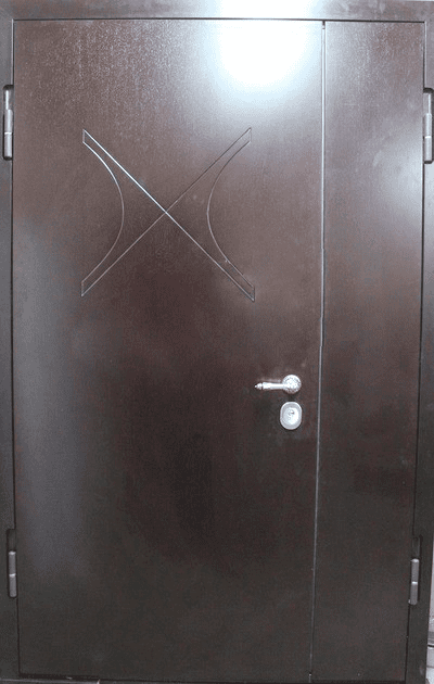 Заказать двустворчатая входная дверь МДФ с логотипом ST-681